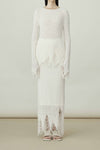 SWAYING/KNIT float detail skirt SW24SS3B01 white
